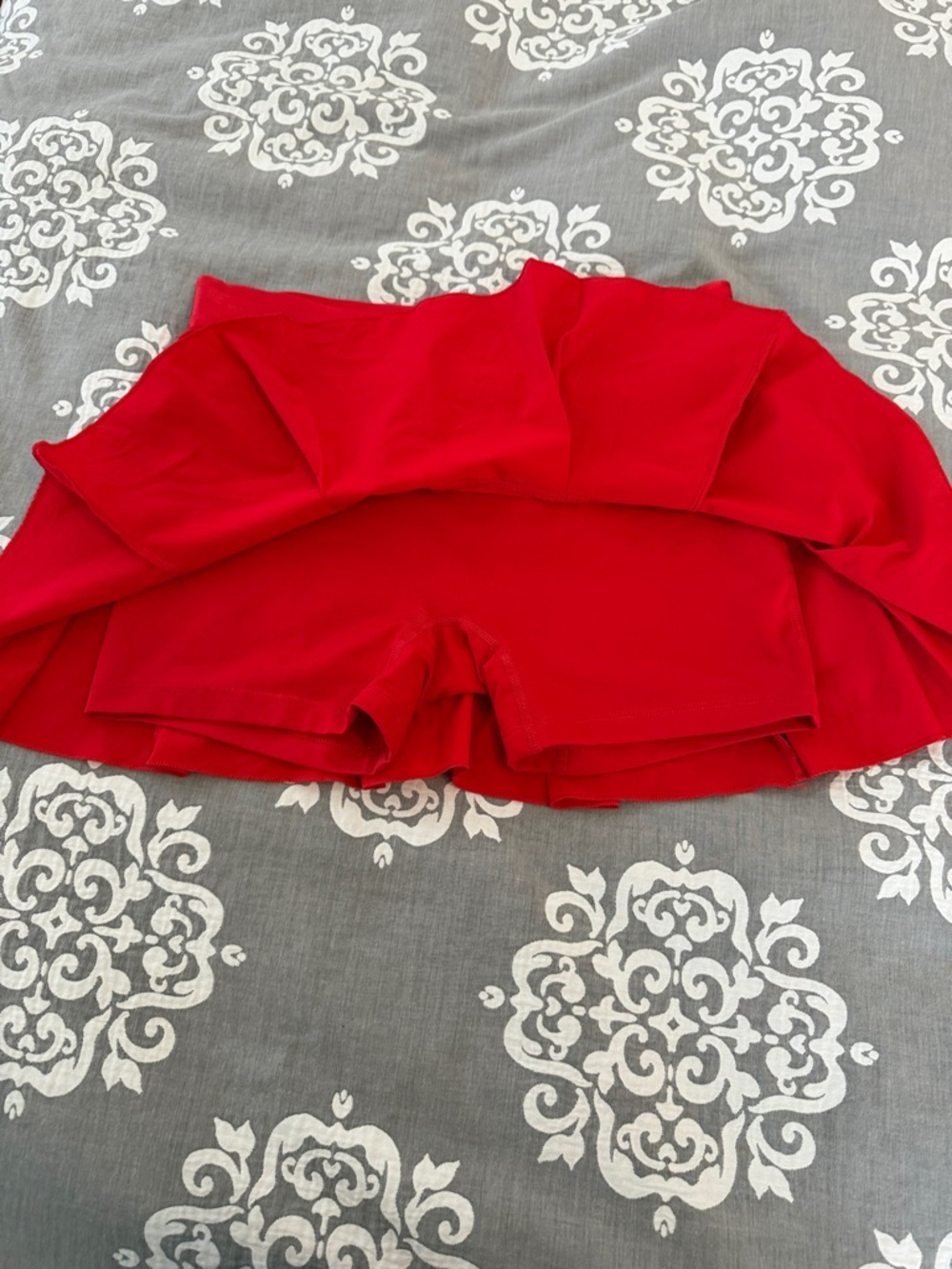Nike Red Pleated Tennis Skirt with White Trim - Picture 4 of 5